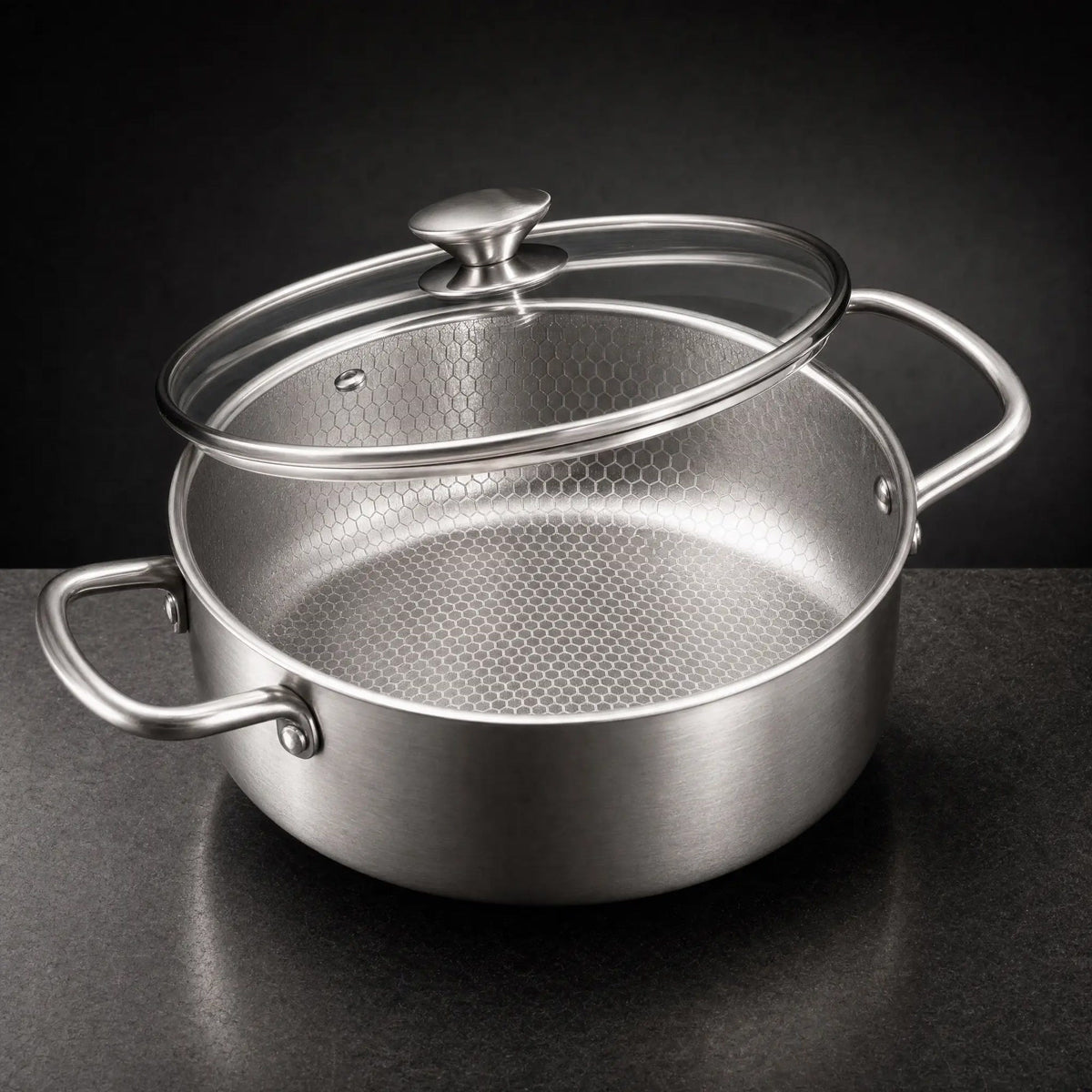 Titanium Series Tencere 24 cm, cam kapaklı